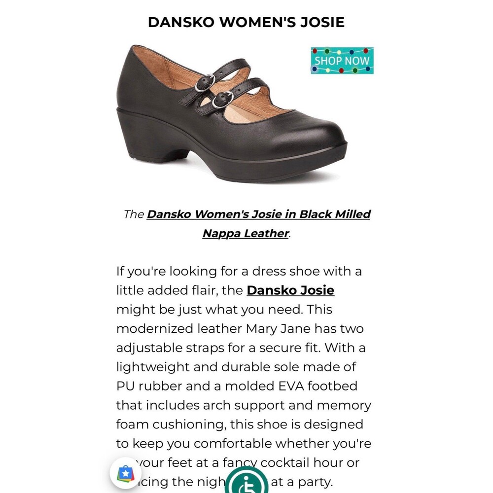 Dansko Josie Mary Jane Dress Shoes Sz. 38 Black